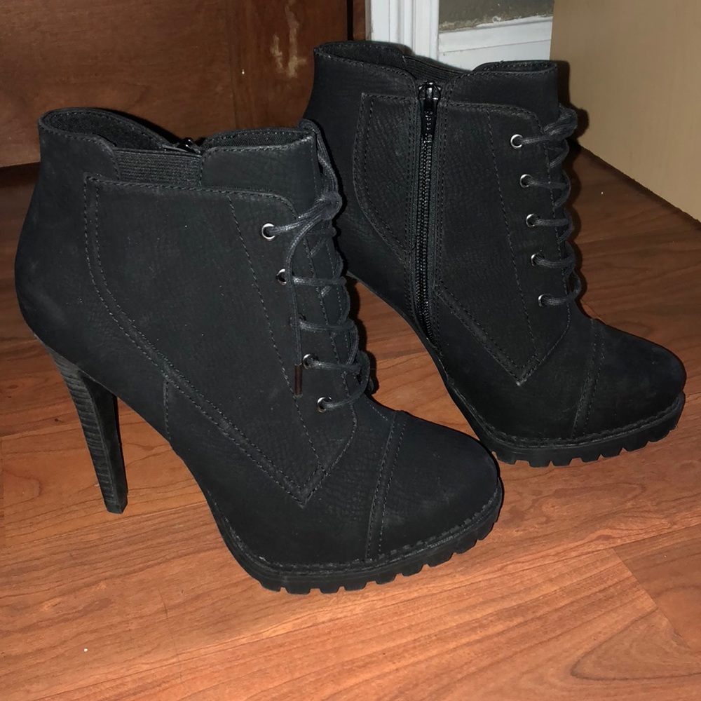 Heeled Black Ankle Boots